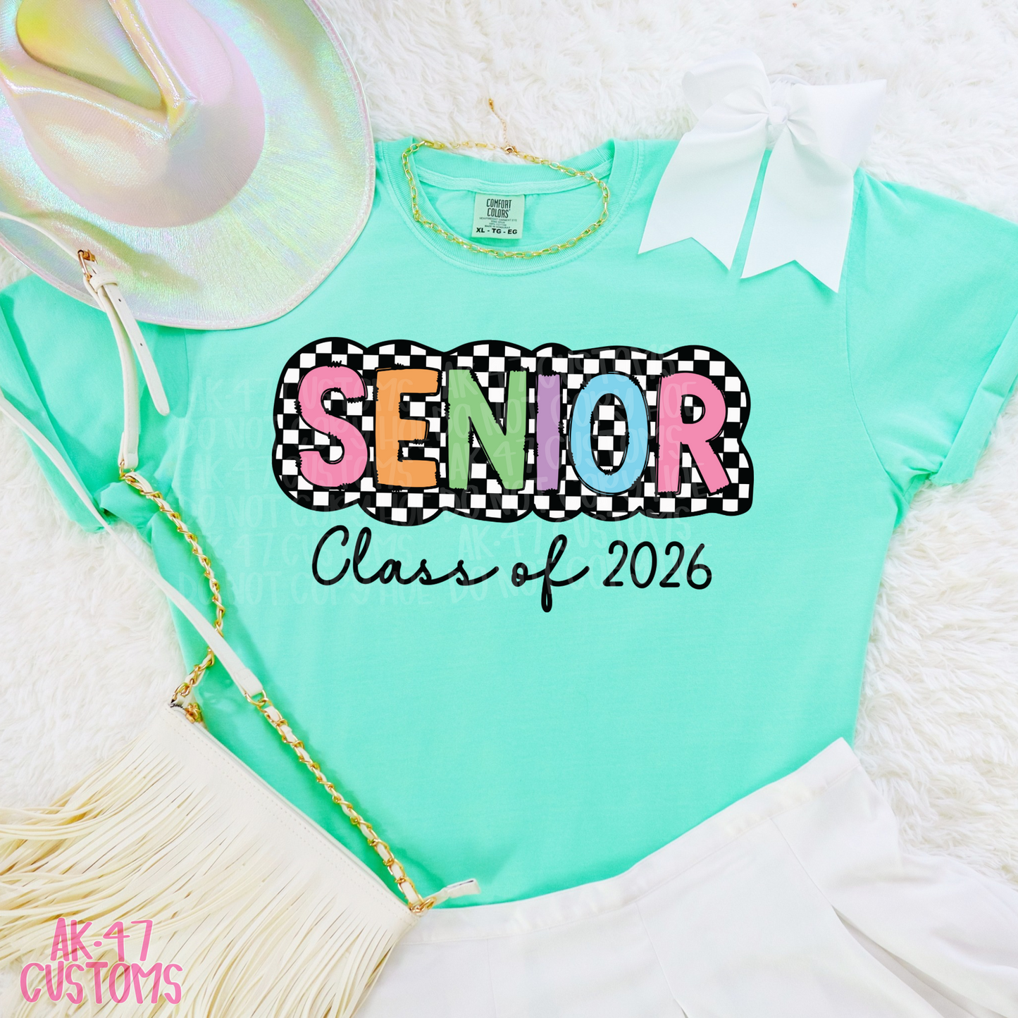 Senior Class Of 2026 Neon Checkered