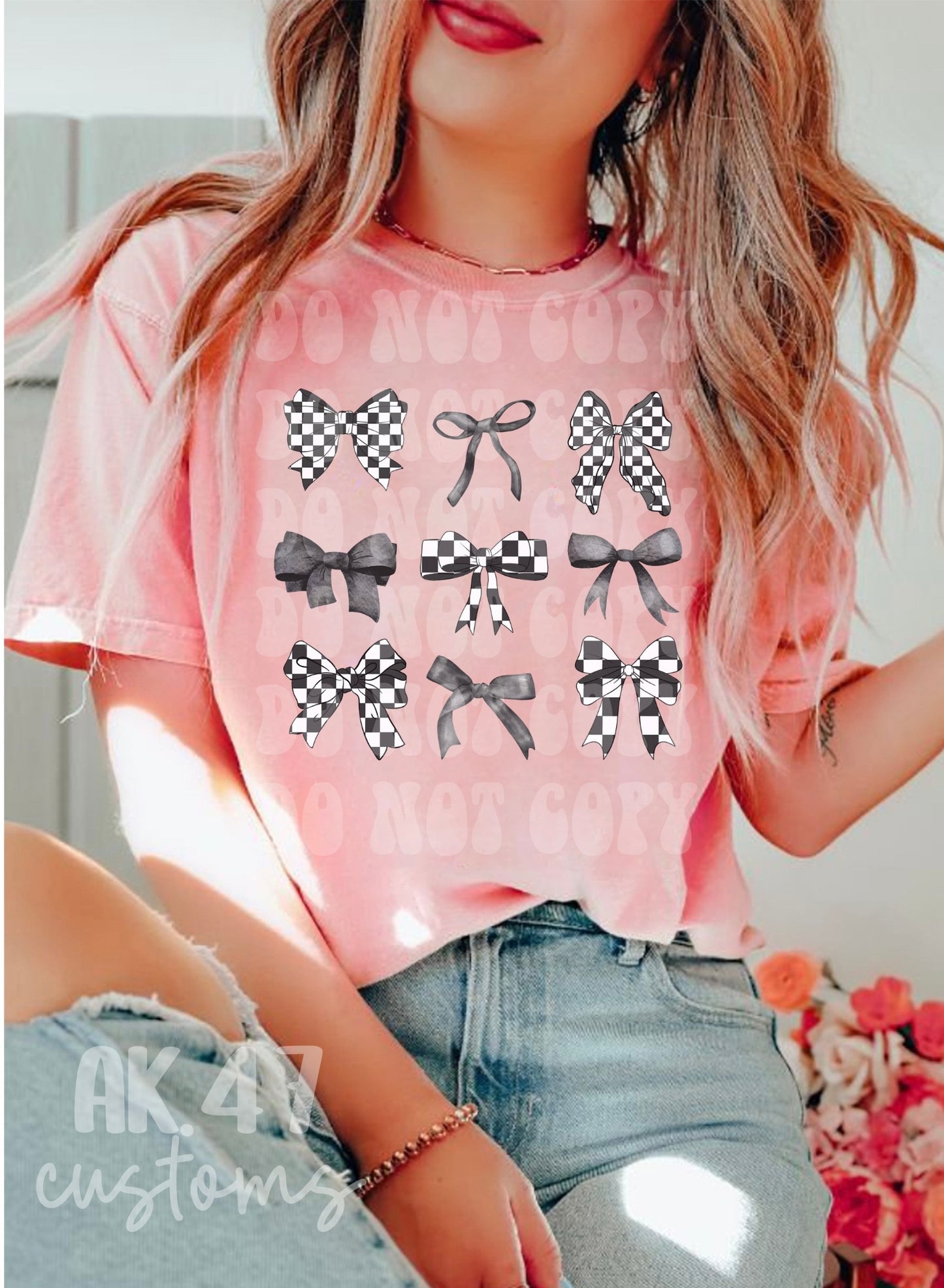 Checkered Bow Coquette
