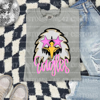 Pink Star Eye Mascot
