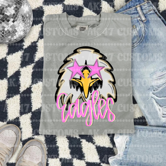 Pink Star Eye Mascot
