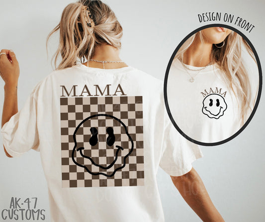 Mama Brown Checkered Pocket Tee
