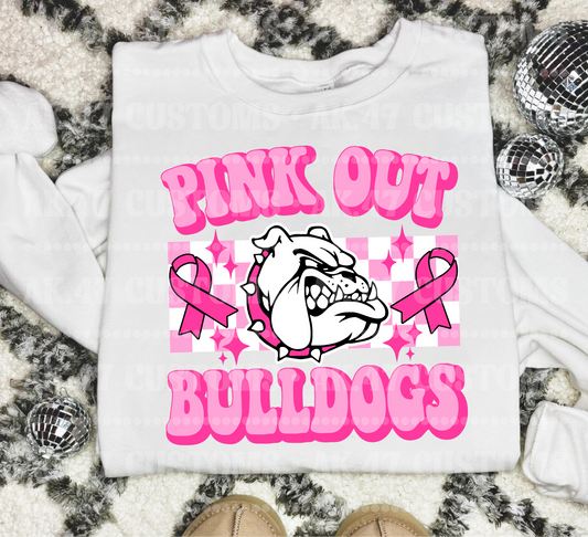 Pink Out Mascot Checkered
