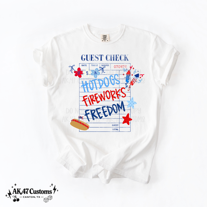 Fireworks Guest Check