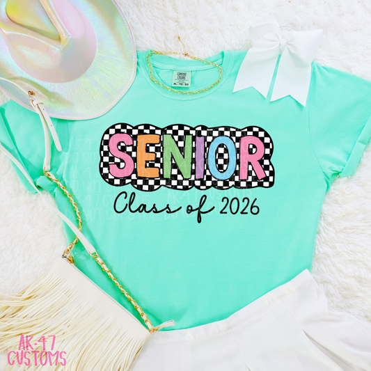 Senior Class Of 2026 Neon Checkered