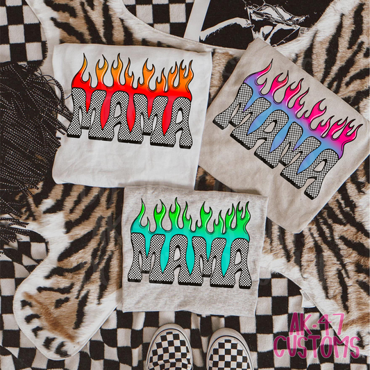 Mama Checkered Flames